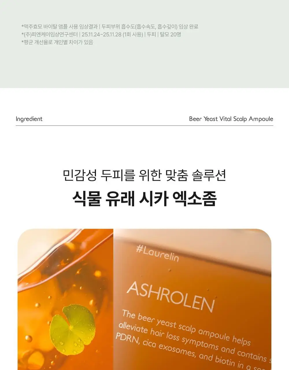 [5종임상완료/4주탈모케어] 애쉬로렌 맥주효모 바이탈 스칼프 앰플 100ml 상세페이지 37